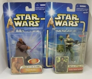 MOC Lot Of 2 Star Wars Episode I Mace Windu & Qui-Gonn Jinn Figure 3.75" Scale - Picture 1 of 13