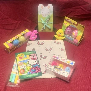 Easter Basket Bag Gift Lot, Play-Doh, Crayola Hello Kitty, Peeps Lip Gloss Lot - Picture 1 of 6