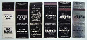 VINTAGE LOT OF 6 H&R BLOCK MATCHBOOKS - Imagen 1 de 3