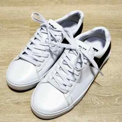 Pony женщин 7,5 белый черный искусственной кожи низкий верхний на шнуровке повседневный ретро кроссовки - Изображение 1 из 4