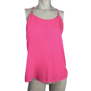 J Crew Womens Tank Top 4 Pink Festival Baselayer Racer Back Adjustable y2k Sheer - Imagen 1 de 7