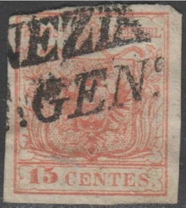 Austria Lombardy-Venetia Sc. 4f Type II Coat of Arms 1850 Used - Picture 1 of 1