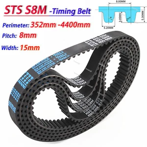 STS S8M Timing Belt Pitch 8mm Close Loop Rubber CNC Synchronous Belt Width 15mm - Picture 1 of 9