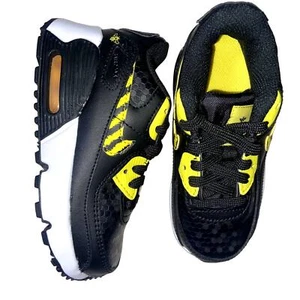 Toddler Nike Air Max 90 LTR SE Sneakers Black Yellow Size 9 NEW - Picture 1 of 7