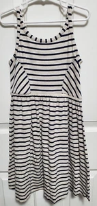 GapKids Girls Sundress Navy and Beige Striped Size Medium 8 Modal Cotton Blend - Picture 1 of 8