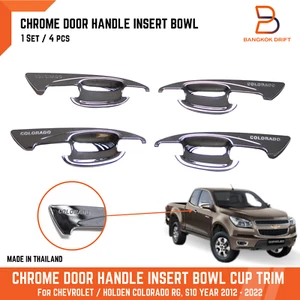 CHROME DOOR HANDLE COVER INSERT BOWL TRIM FOR CHEVY HOLDEN COLORADO Z71 RG 12-19 - Picture 1 of 8