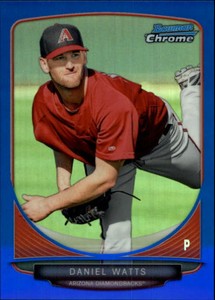 2013 Bowman Chrome Prospects Blue Refractors Card #BCP111 Daniel Watts /250