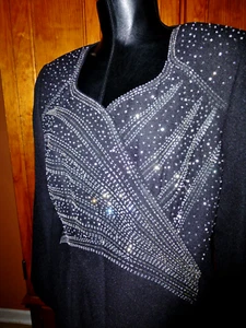 NEW Vtg 90s Lisa Rene Glass Beads Embroidered Evening Formal JACKET BLAZER 8 - Picture 1 of 7
