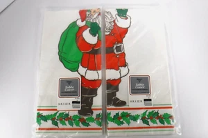 2 Vintage Christmas Santa Table Cover Hallmark Ambassador 54 x 102 Paper - Picture 1 of 6