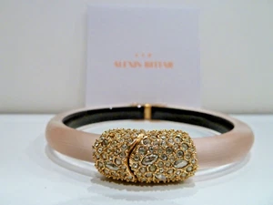 Alexis Bittar pink lucite bangle with gold pave crystal embellishment - Picture 1 of 6