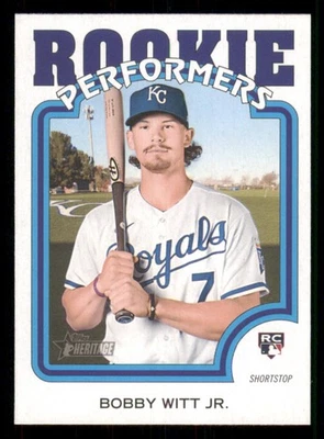 2022 Topps Heritage High Number Rookie Performers #RP15 Bobby Witt Jr. - Image 1 of 2