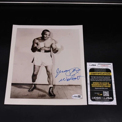 Foto autógrafa de boxeo firmada por Joe Walcott Jersey 8x10 certificado de autenticidad JSA ZJ20510 Foto 1 de 4