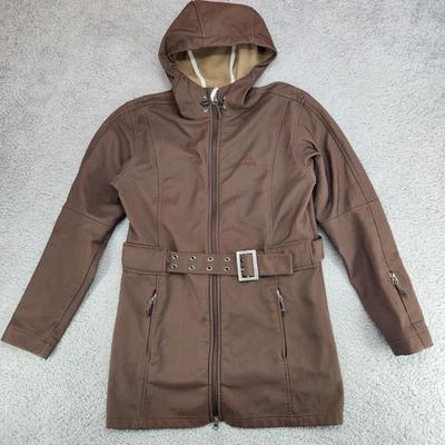 Nike ACG Hooded Trench Coat Womens  M Brown Softshell Fleece Lined Belted Y2K  - Image 1 of 4
