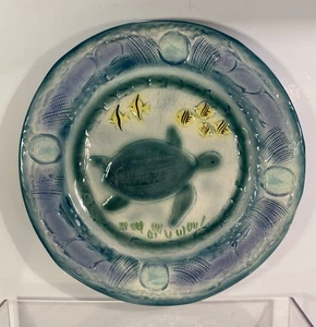 KANI OF HAWAII SEA TURTLE PLATE SCHOOLS OF FISH PLATE 9 3/4" DIAMETER - Picture 1 of 8