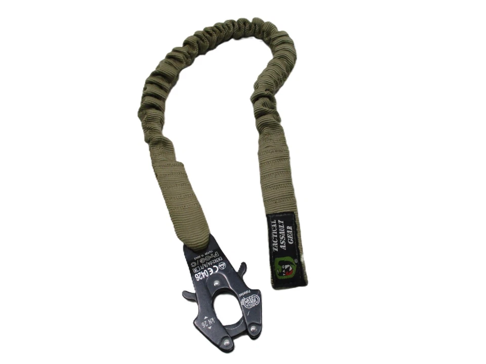EQUIPO DE ASALTO TÁCTICO HELO CORREA DE RETENCIÓN CORDÓN DE SEGURIDAD KONG GRILLETE A PRESIÓN BRONCEADO Foto 1 de 4