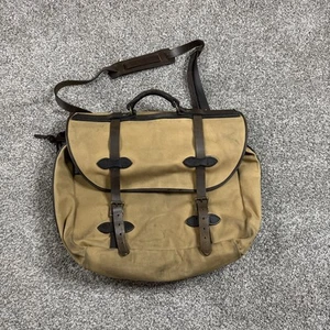 Filson Style 242 Carry-On Khaki Twill Brown Leather Travel Bag Crossbody - Picture 1 of 12