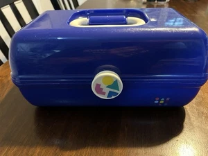 Vintage-Style 90s CABOODLES Blue Makeup Case/Organizer w/ Mirror - Picture 1 of 8