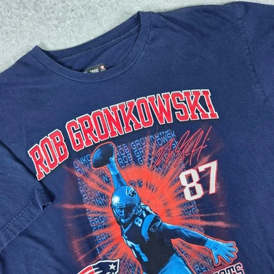 New England Patriots Rob Gronkowski Graphic T-Shirt Men's Size XL Blue Gronk #87 - Image 1 of 4