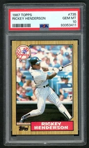 1987 Topps Rickey Henderson #735 PSA 10 GEM MINT HOF ๐ - Picture 1 of 2