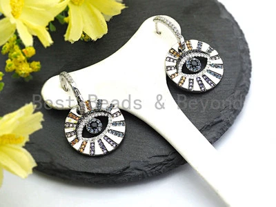 Pendientes colgantes de circonita cúbica mal de ojo, Sku#J58 Foto 1 de 4