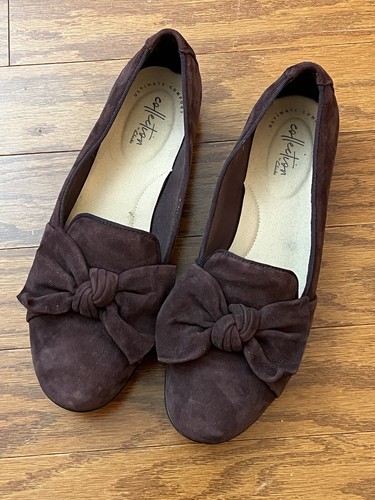 Scarpe basse CLARKS Collection Gracelin Jonas Melanzana viola scamosciate slip on 9 5