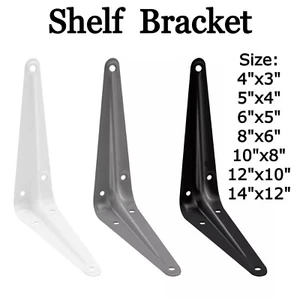 London Shelf Bracket Traditional Metal L Shap Black White 75mm 3" to 350mm 14" - Picture 1 of 23