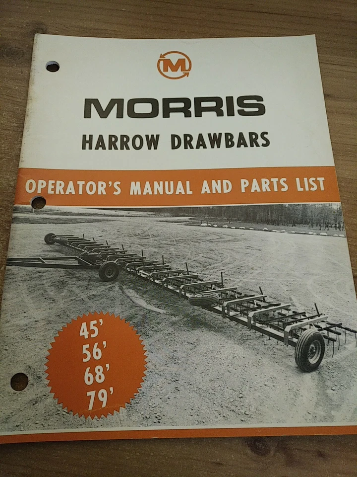 Morris Harrow barras de tracción 45 56 68 79 ft manual de operadores y piezas Foto 1 de 2