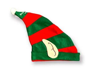 Rot & grün Elfenmütze - Weihnachten Party Requisiten Neuheit Kopfbedeckung Kostüm - Bild 1 von 1