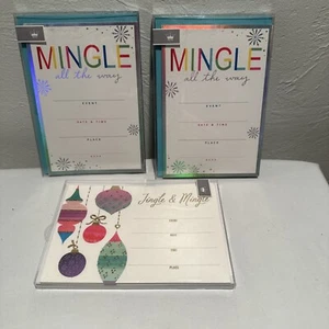 Hallmark Holiday Party Inviations Mingle All The Way 30 Invites - Picture 1 of 4