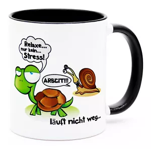 Relax Kein Stress Tasse Büro Spruch Lustig Anti Witzig Geschenkidee Arbeit Beruf - Bild 1 von 6