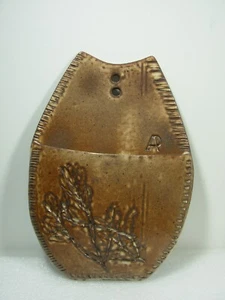 Vintage Pottery Wall Pocket With Maker's Mark AP - Picture 1 of 9