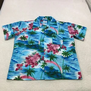 Vintage Hawaiihemd Herren XL Mr. Florida Blau Beach Aloha Made in Korea - Bild 1 von 15