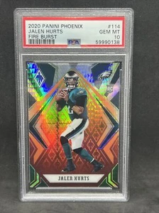2020 Panini Phoenix Jalen Hurts Fire Burst Rookie RC #114 PSA 10 GEM MT Eagles - Picture 1 of 2