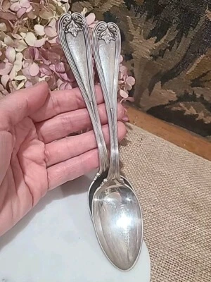 Dos cucharas coloniales de plata esterlina de 7" de Tiffany & Co SIN MONOGRAMA  Foto 1 de 4