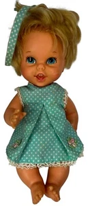 ORIGINAL DRESS! Vintage 1960s Mattel Baby Small Talk 11" Doll Pull String READ - Picture 1 of 14