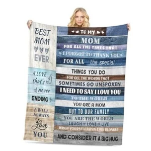 Gifts for Mom, Anniversary Birthday Gifts for Mom, 50‘’x60'' Blue Mom Blanket - Picture 1 of 7