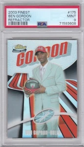 2003 Finest Bulls Ben Gordon Refractor XRC Rookie Card #175 PSA 9 MINT (3608) - Picture 1 of 2