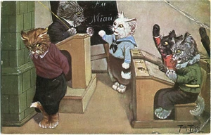 Arthur-Thiele-Künstler-AK KATZENSCHULE, Katzen in der Schule 10er - Picture 1 of 1