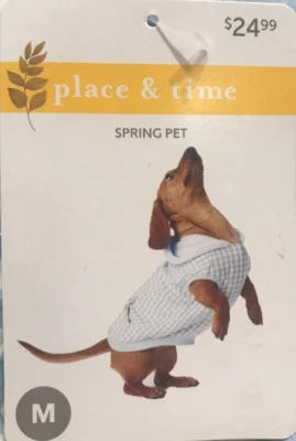 Ropa con capucha para perro azul blanco forrada de guinga talla mediana lugar y hora 2019 nueva con etiquetas Foto 1 de 4