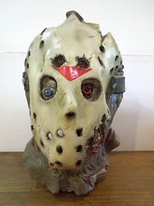 OVERSIZED ADULT MMV NEW LINE PRODUCTIONS JASON FRIDAY THE 13th  MASK **DEFECTS** - Picture 1 of 20
