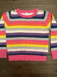 GAP Striped sweater. Size 5T. Cute, Vibrant Colors, and lightweight. EUC! - Picture 1 of 5