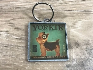 Yorkie Terrier Dog Wearing Headphones Key Ring Keychain - Picture 1 of 4