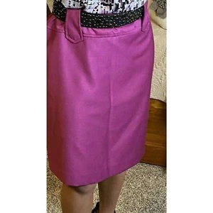 B. Moss Purple Pencil Skirt Size 2 Lined Back Slit Wide Belt Loops Zip - Picture 1 of 3