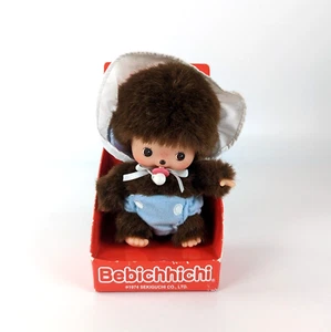 Figura de muñeca bebé mono niño Bebichhichi pañal azul marrón Sekiguchi Monchhichi - Imagen 1 de 8