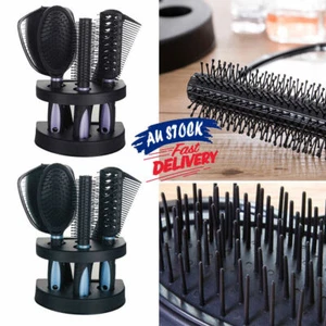 5Pcs Stand Ladies Sets Hold Anti-static Mirror Comb Brush Women Massage Kits - Picture 1 of 8