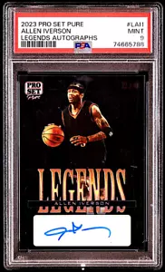 ALLEN IVERSON 2023 LEAF PRO SET PURE LEGEND /40 AUTO (PSA 9 HIGHEST GRADE )P0P 2 - Picture 1 of 6