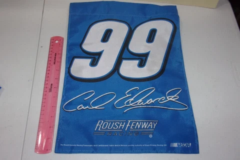 Carl Edwards # 99 Rousch Fenway DOUBLE SIDED 13 x 18 Blue GARDEN FLAG NASCAR Cover