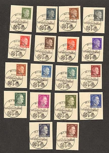 RARE 18 pcs COMPLETE STAMP HITLER SET 1942 DIENSTPOST OFFICE OSTLAND RIGA LATVIA - Picture 1 of 3