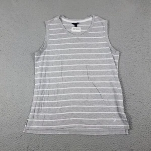 Nautica Tank Top Shirt Womens Size Small Gray White Striped Casual Sleeveless T* - Picture 1 of 9
