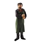 Dollhouse People Old Fashioned Work Man in Apron Cap Resin Figure